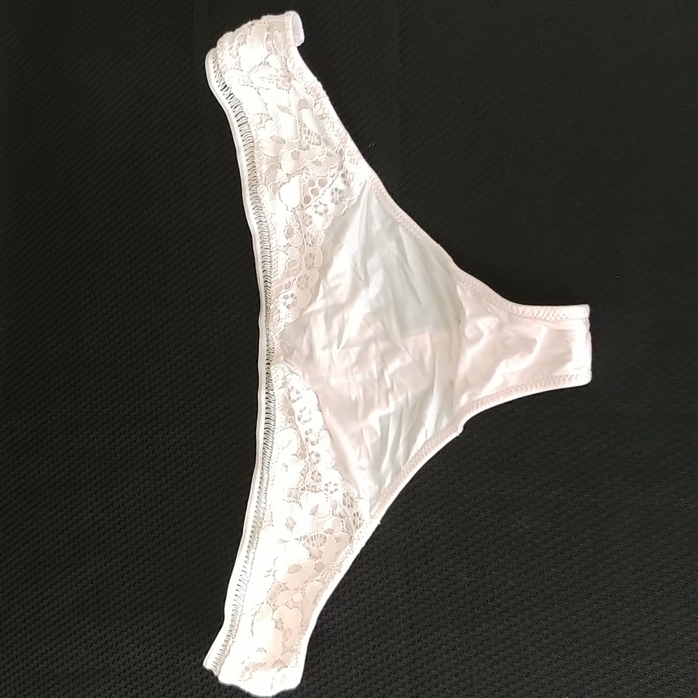 Body by Victoria Thong Panties with Lace Trim